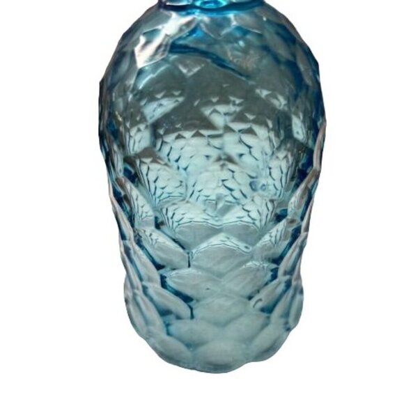 FASTORIA Vintage Blue Diamond Pattern Glass Goblet With Scalloped Rim- 8.5" Tall - Picture 10 of 10